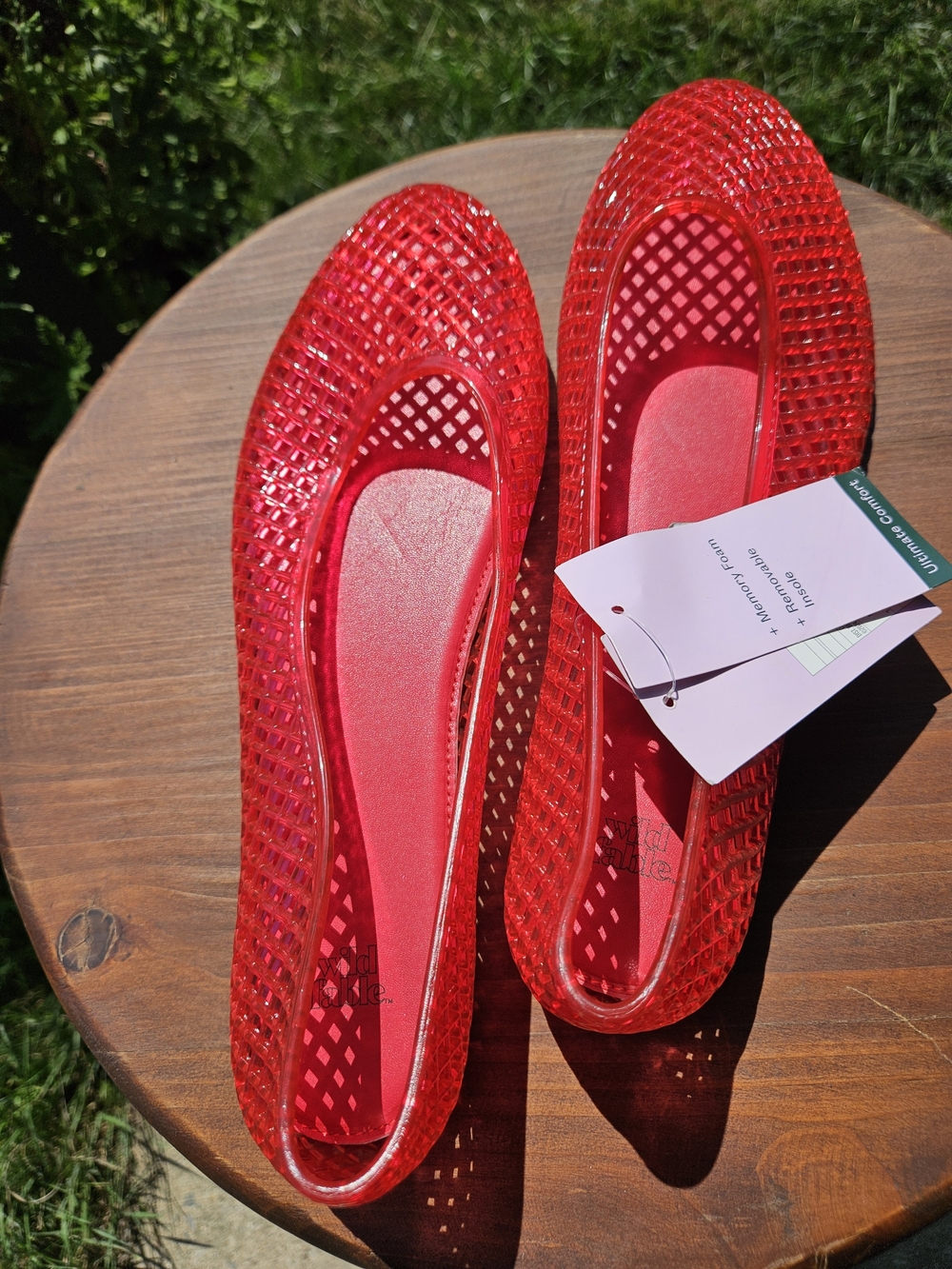 New Women’s Red Jelly Ballet Flats Size 11